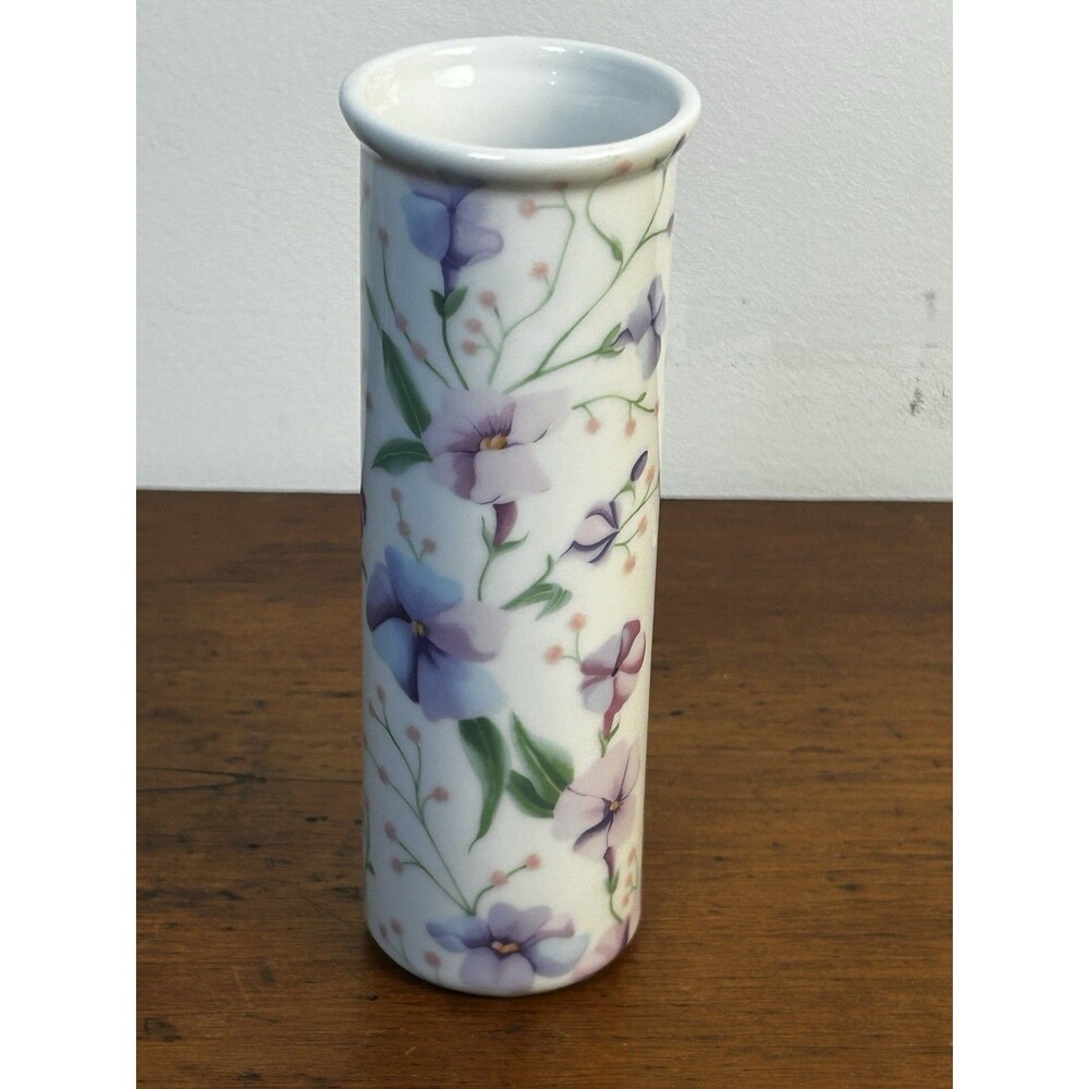 Vintage Porcelain Vase Otagiri Rita Marandino Purple Violet Made In Japan